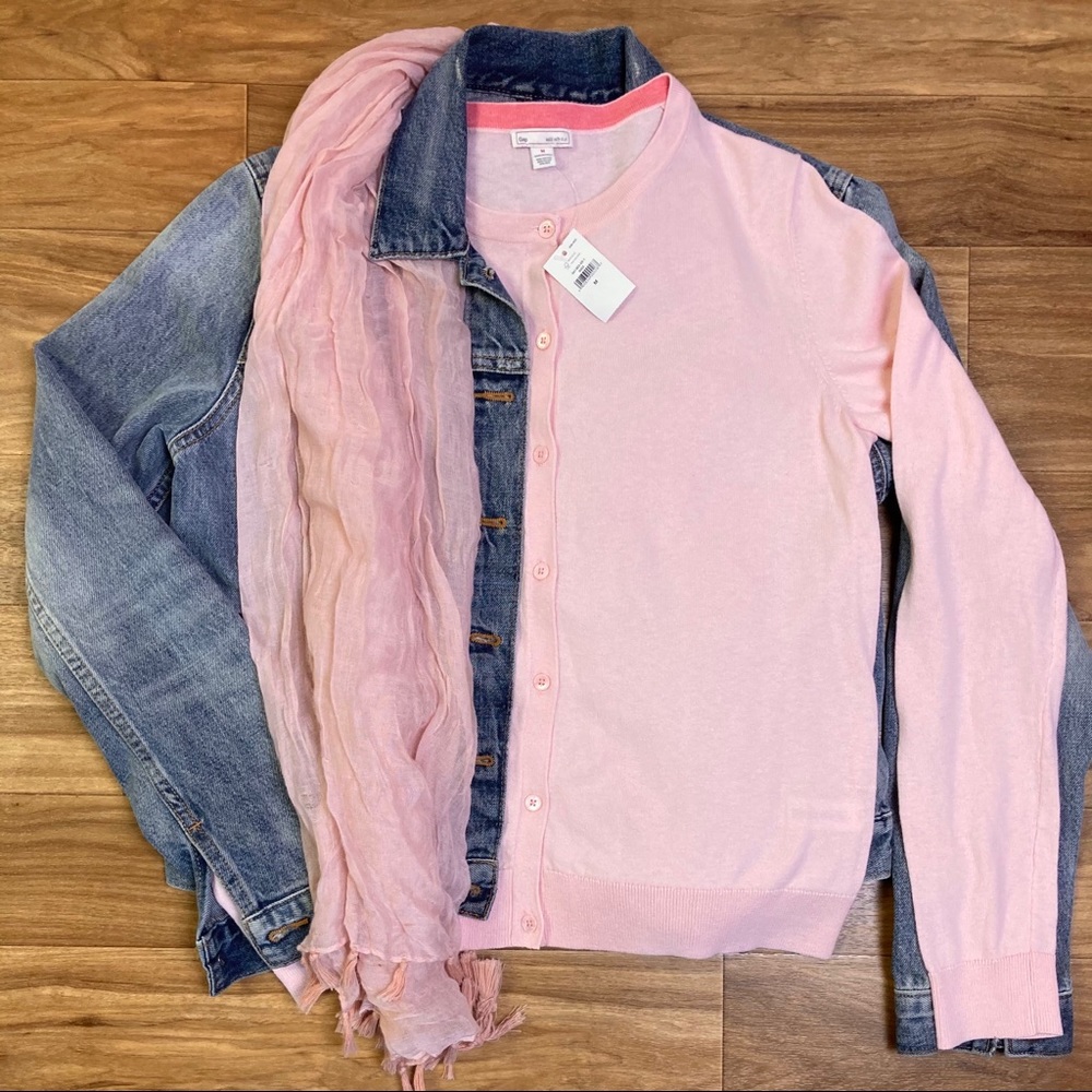 Gap Silk Blend Crewneck Cardigan Sweater NWT